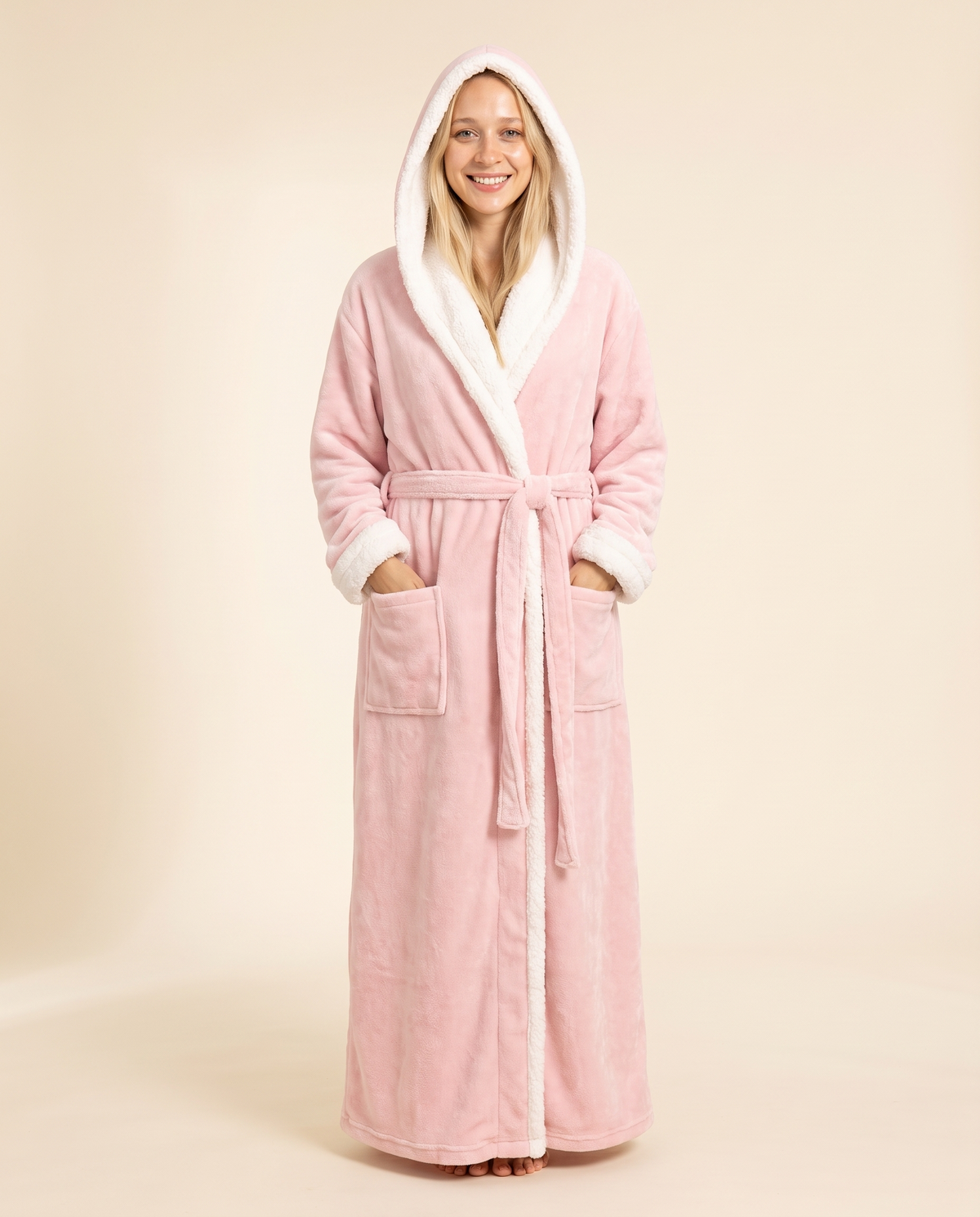 CozyPlaid Rose – peignoir plaid chauffant